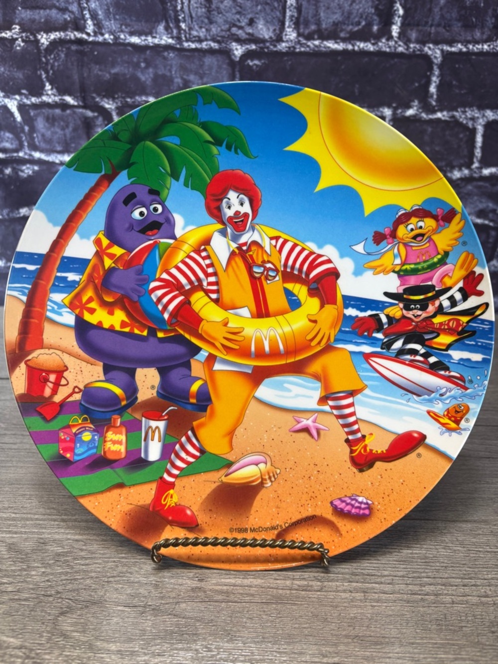Vintage 1998 McDonald's Fun in the Sun Melamine Plate
